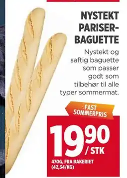 Meny NYSTEKT PARISERBAGUETTE tilbud