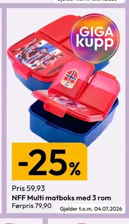 Gigaboks NFF Multi matboks med 3 rom tilbud