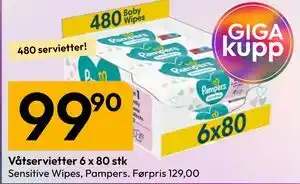 Gigaboks Våtservietter 6 x 80 stk tilbud