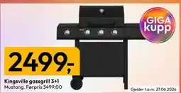 Gigaboks Kingsville gassgrill 3+1 tilbud