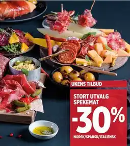 Meny STORT UTVALG SPEKEMAT tilbud