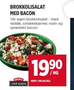 Meny BROKKOLISALAT MED BACON tilbud