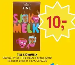 Coop Prix TINE SJOKOMELK tilbud