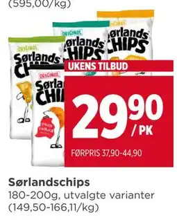 Meny Sørlandschips tilbud