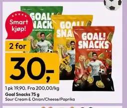 Gigaboks Goal Snacks 75 g tilbud