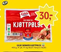 Coop Prix GILDE SKINNFRI KJØTTPØLSE tilbud