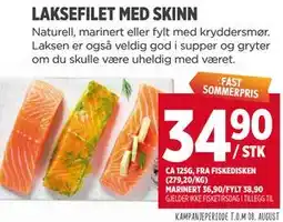 Meny LAKSEFILET MED SKINN tilbud