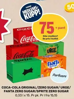 Matkroken COCA-COLA ORIGINAL/ZERO SUGAR/ URGE/ FANTA ZERO SUGAR/SPRITE ZERO SUGAR, Medlemspris tilbud