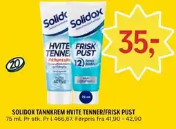 Coop Prix SOLIDOX TANNKREM HVITE TENNER/FRISK PUST tilbud