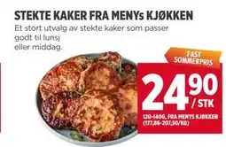 Meny STEKTE KAKER FRA MENYs KJØKKEN tilbud