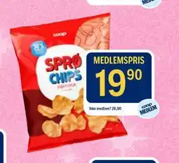 Coop Prix Sprø Chips Paprika tilbud