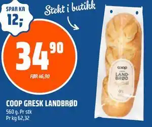 Coop Obs COOP GRESK LANDBRØD tilbud
