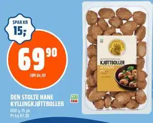 Coop Obs DEN STOLTE HANE KYLLINGKJØTTBOLLER tilbud