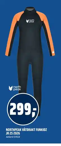 Coop Obs NORTHPEAK VÅTDRAKT FUNKIDZ JR 25 2026 tilbud