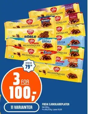 Coop Obs FREIA SJOKOLADEPLATER tilbud