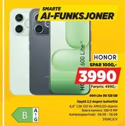 POWER Honor 600 Lite 5G 128 GB tilbud