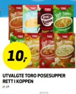Bunnpris UTVALGTE TORO POSESUPPER RETT I KOPPEN tilbud