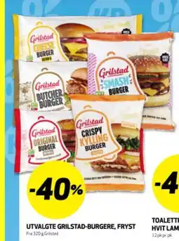 Bunnpris UTVALGTE GRILSTAD-BURGERE, FRYST tilbud