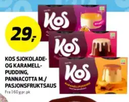 Bunnpris KOS SJOKOLADE- OG KARAMELLPUDDING, PANNACOTTA M./ PASJONSFRUKTSAUS tilbud