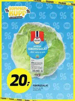 Bunnpris ISBERGSALAT tilbud
