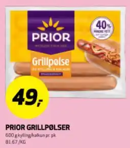 Bunnpris PRIOR GRILLPØLSER tilbud