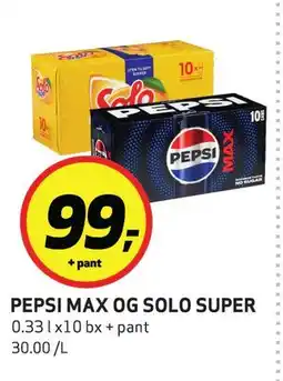 Bunnpris PEPSI MAX OG SOLO SUPER tilbud