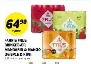 Bunnpris FARRIS FRUS BRINGEBÆR, MANDARIN & MANGO OG EPLE & KIWI tilbud