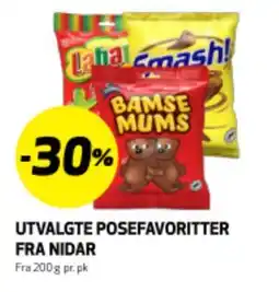 Bunnpris UTVALGTE POSEFAVORITTER FRA NIDAR tilbud