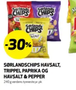 Bunnpris SØRLANDSCHIPS HAVSALT, TRIPPEL PAPRIKA OG HAVSALT & PEPPER tilbud
