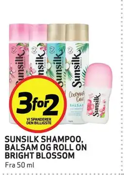 Bunnpris SUNSILK SHAMPOO, BALSAM OG ROLL ON BRIGHT BLOSSOM tilbud