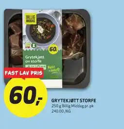 Bunnpris GRYTEKJØTT STORFE tilbud