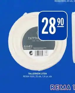 Rema 1000 TALLERKEN LITEN tilbud