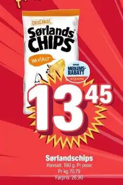 Coop Extra Sørlandschips tilbud