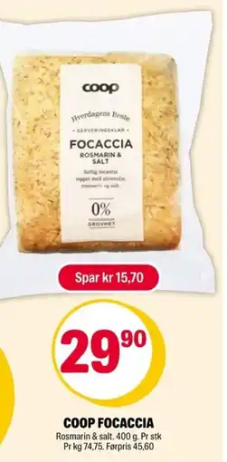 Coop Extra Coop focaccia tilbud