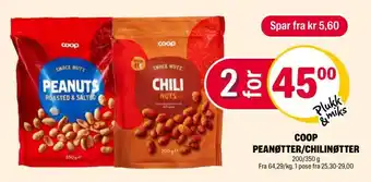 Coop Extra COOP PEANØTTER/CHILINØTTER tilbud