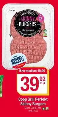 Coop Extra COOP GRILL PERFEKT SKINNY BURGERS tilbud
