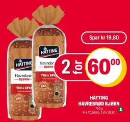 Coop Extra HATTING HAVREBRØD BJØRN tilbud