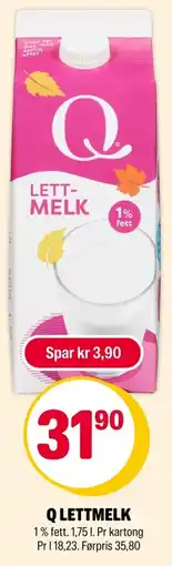Coop Extra Q lettmelk tilbud