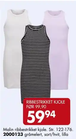 Sparkjøp RIBBESTRIKKET KJOLE tilbud