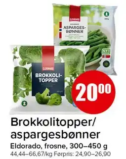 Spar Brokkolitopper/aspargesbønner tilbud