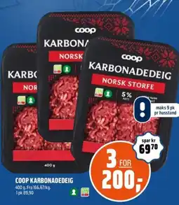 Coop Obs Coop karbonadedeig tilbud