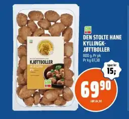 Coop Obs Den Stolte Hane kyllingk- jøttboller tilbud