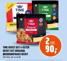 Coop Obs Tine Revet ost 4 oster revet ost original økonomipakke revet tilbud
