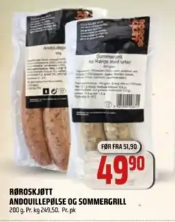 Coop Obs Røroskjøtt andouillepølse og sommergrill tilbud
