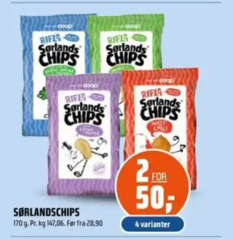 Coop Obs Sørlandschips tilbud