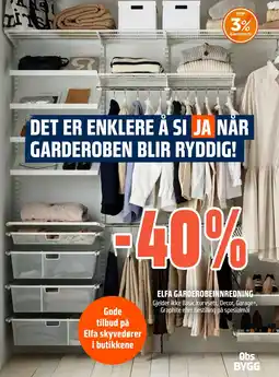 Coop Obs Elfa Garderobeinnredning tilbud