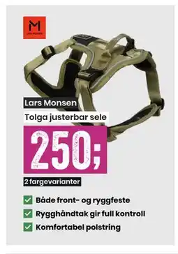 Sport Outlet Lars Monsen Tolga justerbar sele tilbud