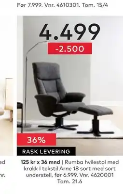 Skeidar Rumba hvilestol tilbud