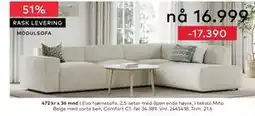 Skeidar Evo hjørnesofa tilbud