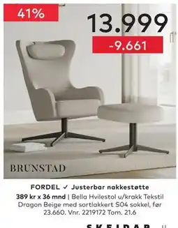 Skeidar Bella Hvilestol tilbud
